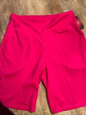 Santiny Hot Pink High-Rise Bike Shorts